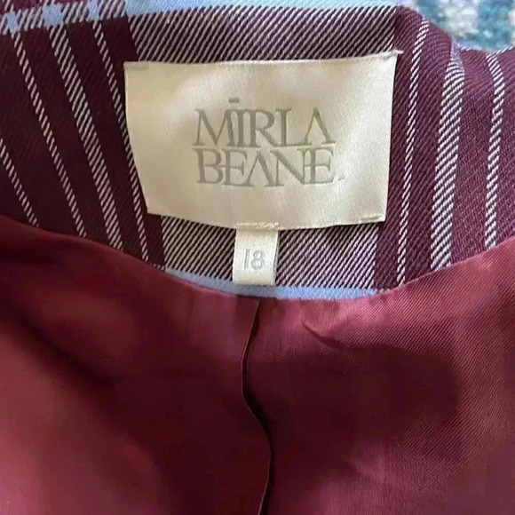 Mirla Beane Wolf & Badger British Oversize belted check jacket 14 NWOT - Picture 5 of 8